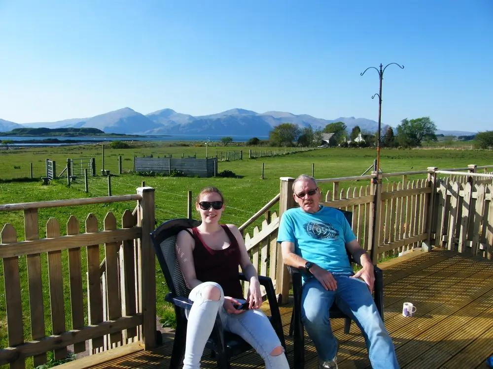 Chilling out admiring the Morvern Hills across Loch Linnhe