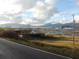 View from road on the way to the cottages
