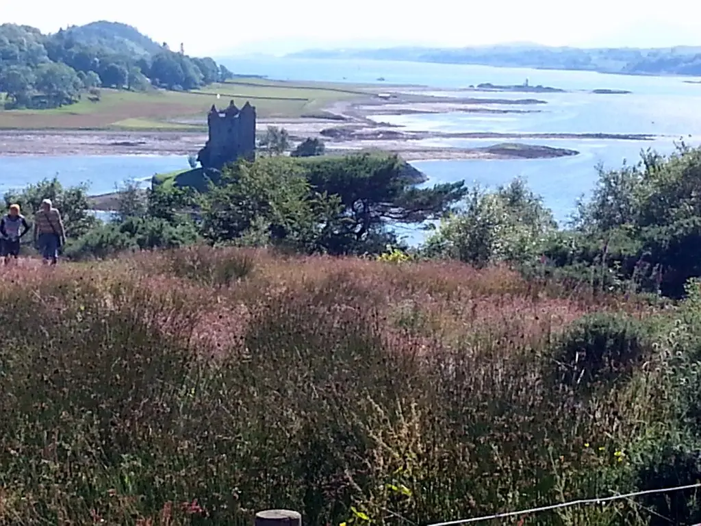 Castle Stalker from Visitor Centre viewpoint Appin